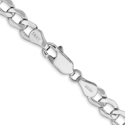 14k white gold 5.25mm curb bracelet anklet choker necklace pendant chain