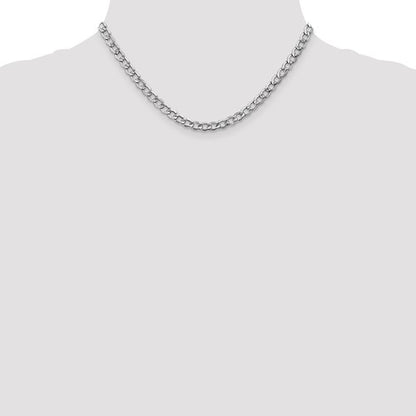 14k white gold 5.25mm curb bracelet anklet choker necklace pendant chain