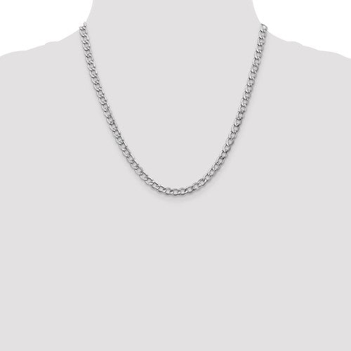 14k white gold 5.25mm curb bracelet anklet choker necklace pendant chain