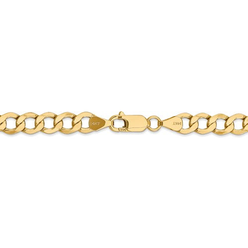 14k yellow gold 6.5mm curb link bracelet anklet choker necklace pendant chain