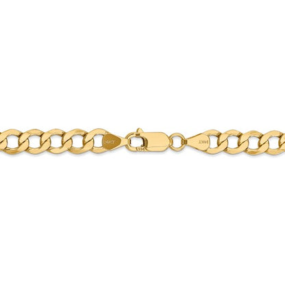 14k yellow gold 6.5mm curb link bracelet anklet choker necklace pendant chain