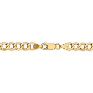 14K Yellow Gold 6.5mm Curb Link Bracelet Anklet Choker Necklace Pendant Chain