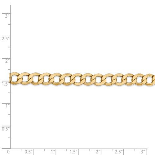 14k yellow gold 6.5mm curb link bracelet anklet choker necklace pendant chain