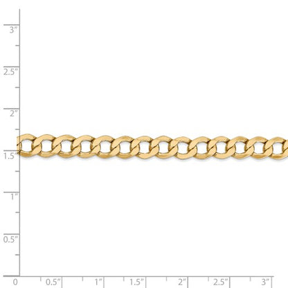 14k yellow gold 6.5mm curb link bracelet anklet choker necklace pendant chain