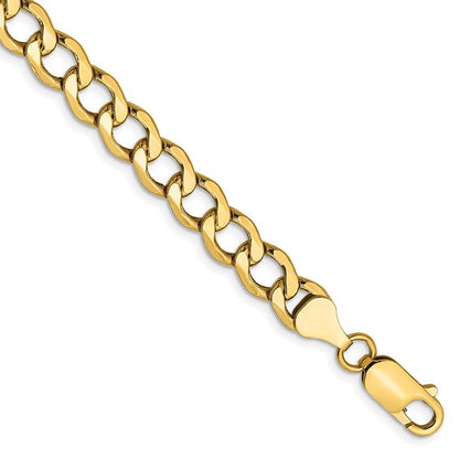 14k yellow gold 6.5mm curb link bracelet anklet choker necklace pendant chain