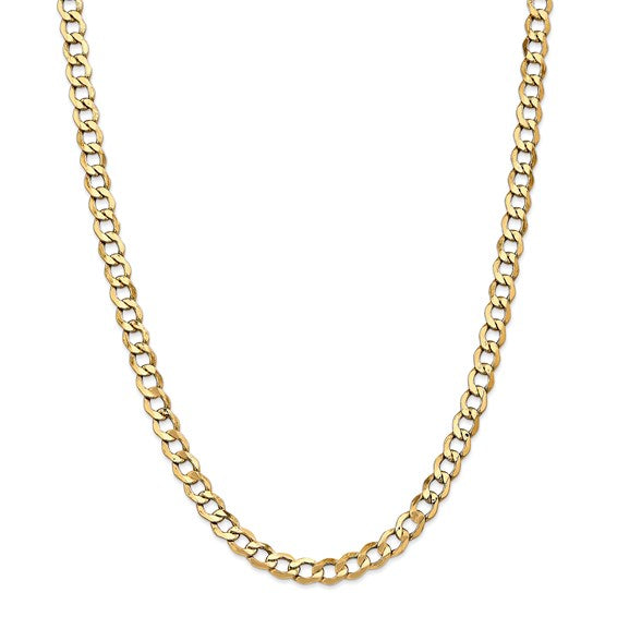 14K Yellow Gold 6.5mm Curb Link Bracelet Anklet Choker Necklace Pendant Chain