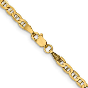 14K Yellow Gold 3.2mm Anchor Bracelet Anklet Choker Necklace Pendant Chain