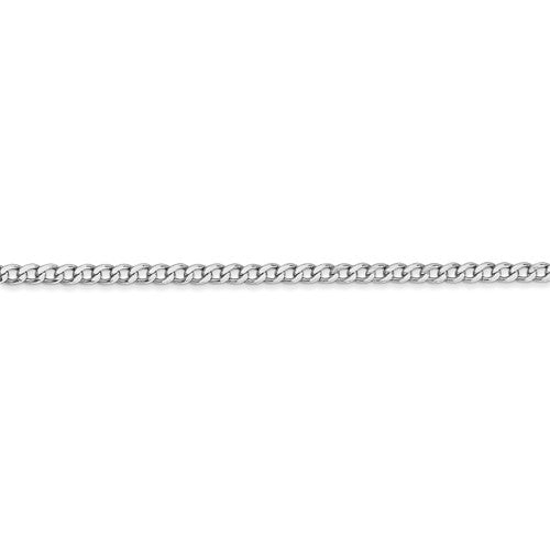14k white gold 2.5mm curb bracelet anklet choker necklace pendant chain