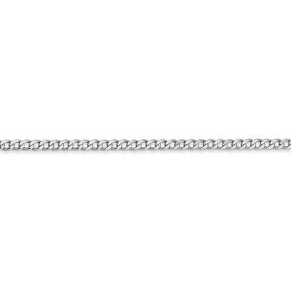 14k white gold 2.5mm curb bracelet anklet choker necklace pendant chain