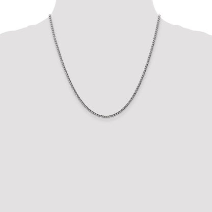14k white gold 2.5mm curb bracelet anklet choker necklace pendant chain