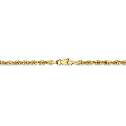 14k yellow gold 2.8mm diamond cut rope bracelet anklet choker necklace pendant chain