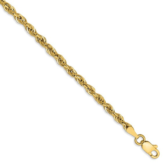 14k yellow gold 2.8mm diamond cut rope bracelet anklet choker necklace pendant chain