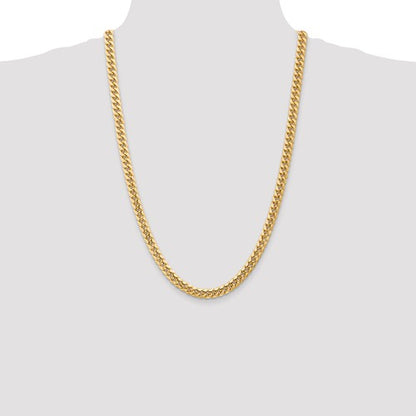 14k yellow gold 6.75mm miami cuban link bracelet anklet choker necklace pendant chain