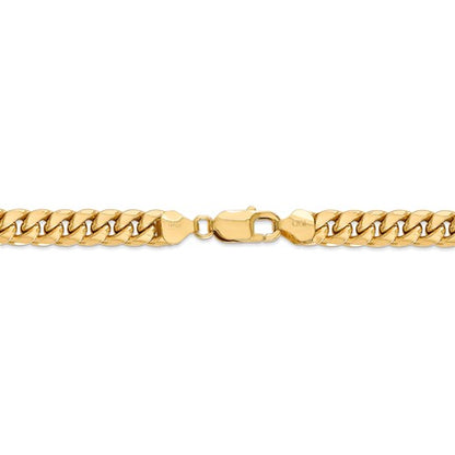14k yellow gold 7.3mm miami cuban link bracelet anklet choker necklace pendant chain