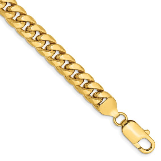 14k yellow gold 7.3mm miami cuban link bracelet anklet choker necklace pendant chain