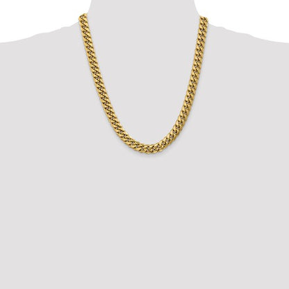14k yellow gold 9.3mm miami cuban link bracelet anklet choker necklace pendant chain