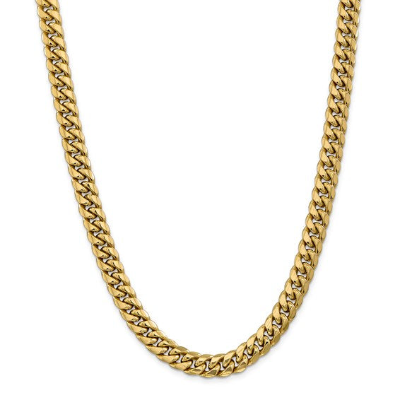 14k yellow gold 9.3mm miami cuban link bracelet anklet choker necklace pendant chain