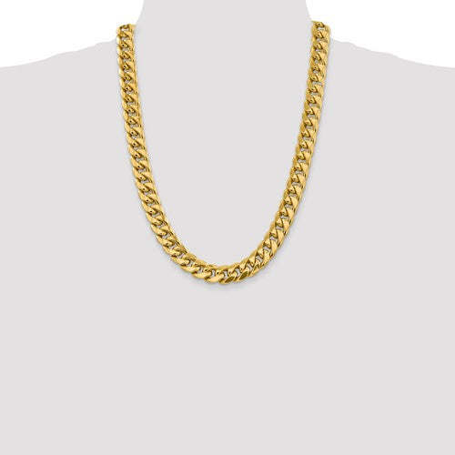 14k yellow gold 12.6mm miami cuban link bracelet anklet choker necklace pendant chain