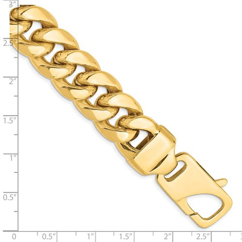 14k yellow gold 15mm miami cuban link bracelet anklet choker necklace pendant chain