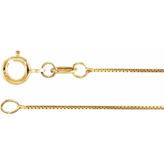 18k Yellow White Gold 0.5mm Box Bracelet Anklet Choker Necklace Pendant Chain