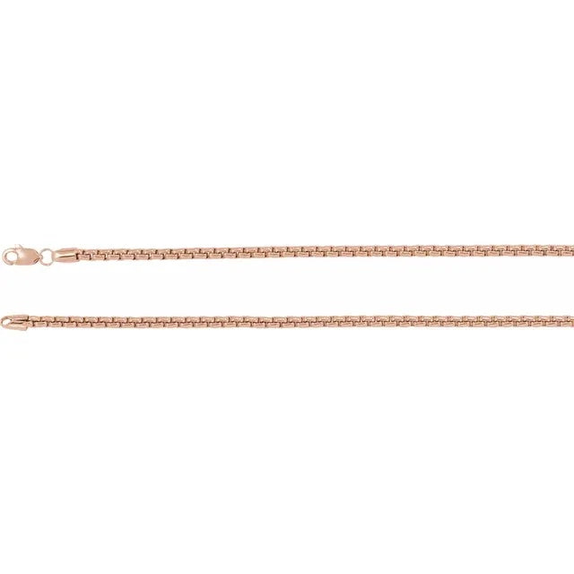 14k yellow rose white gold 2.6mm round box bracelet anklet choker necklace pendant chain