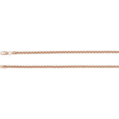 14k yellow rose white gold 2.6mm round box bracelet anklet choker necklace pendant chain