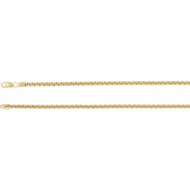 14k yellow rose white gold 2.6mm round box bracelet anklet choker necklace pendant chain