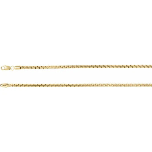 14k yellow rose white gold 2.6mm round box bracelet anklet choker necklace pendant chain