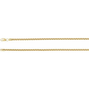 14k Yellow Rose White Gold 2.6mm Round Box Bracelet Anklet Choker Necklace Pendant Chain