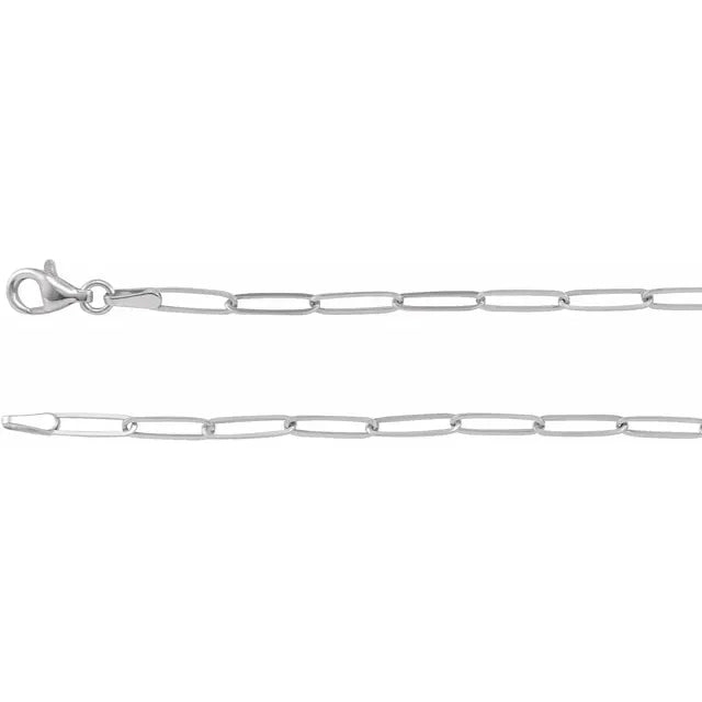 14k yellow rose white gold 2.6mm elongated link bracelet anklet choker necklace pendant chain