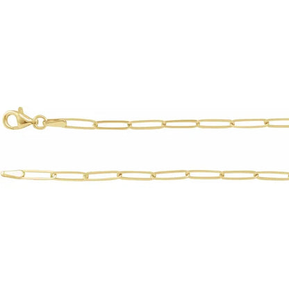 14k yellow rose white gold 2.6mm elongated link bracelet anklet choker necklace pendant chain