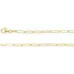 Indlæs billede til gallerivisning 14K Yellow Rose White Gold 2.6mm Elongated Link Bracelet Anklet Choker Necklace Pendant Chain
