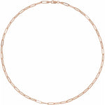 Lataa kuva Galleria-katseluun, 14K Yellow Rose White Gold 3.85mm Elongated Link Bracelet Anklet Choker Necklace Pendant Chain
