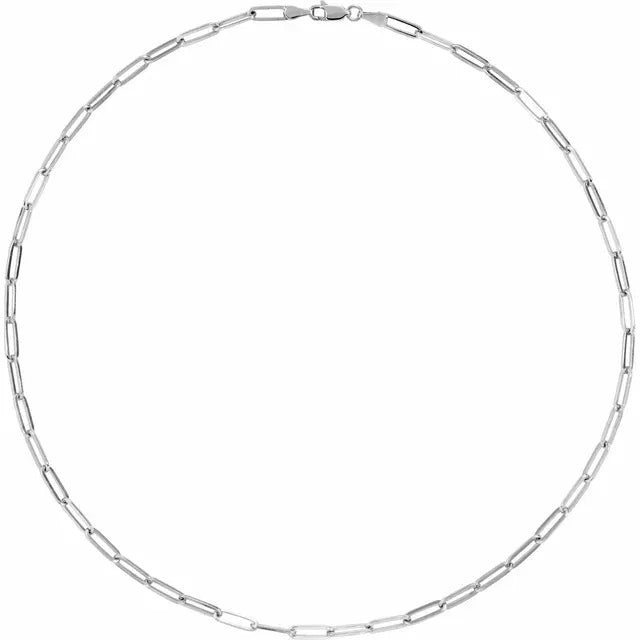 14k yellow rose white gold 3.85mm elongated link bracelet anklet choker necklace pendant chain