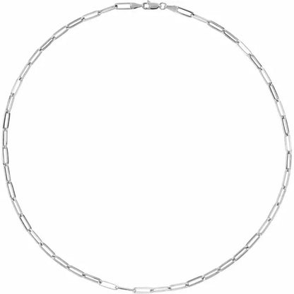 14k yellow rose white gold 3.85mm elongated link bracelet anklet choker necklace pendant chain