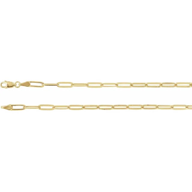 14k yellow rose white gold 3.85mm elongated link bracelet anklet choker necklace pendant chain