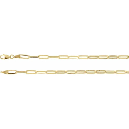 14k yellow rose white gold 3.85mm elongated link bracelet anklet choker necklace pendant chain