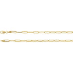將圖片載入圖庫檢視器 14K Yellow Rose White Gold 3.85mm Elongated Link Bracelet Anklet Choker Necklace Pendant Chain
