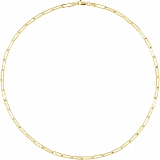 14k yellow rose white gold 3.85mm elongated link bracelet anklet choker necklace pendant chain