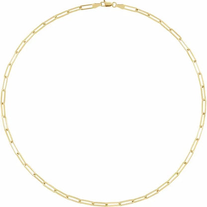 14k yellow rose white gold 3.85mm elongated link bracelet anklet choker necklace pendant chain
