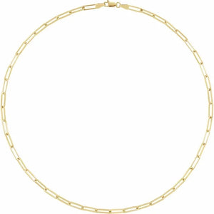 14K Yellow Rose White Gold 3.85mm Elongated Link Bracelet Anklet Choker Necklace Pendant Chain