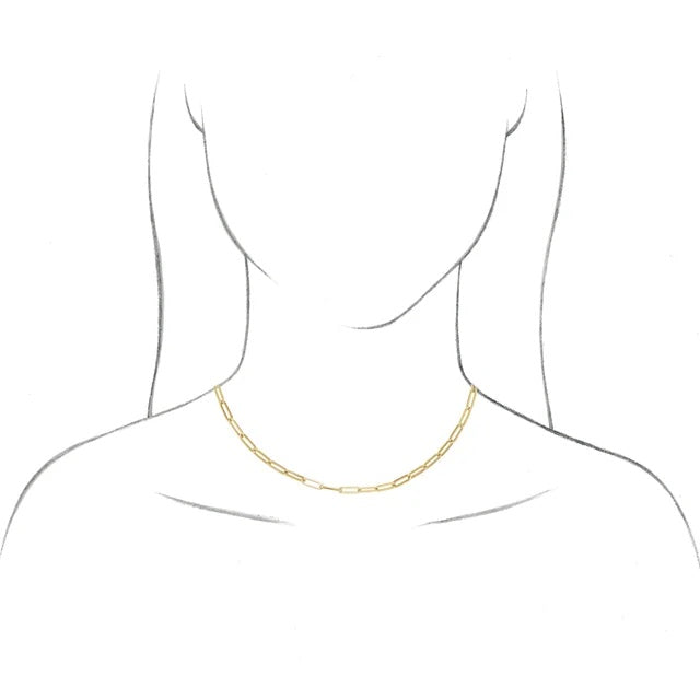 14k yellow rose white gold 3.85mm elongated link bracelet anklet choker necklace pendant chain