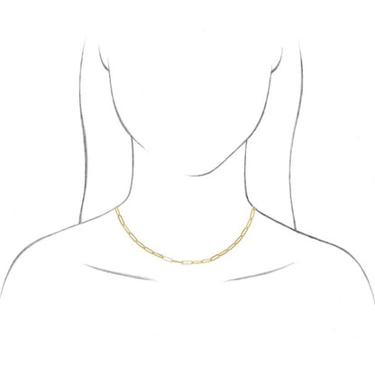 14k yellow rose white gold 3.85mm elongated link bracelet anklet choker necklace pendant chain