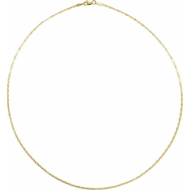 14k yellow gold 2.7mm mirror link bracelet anklet choker necklace pendant chain with lobster clasp