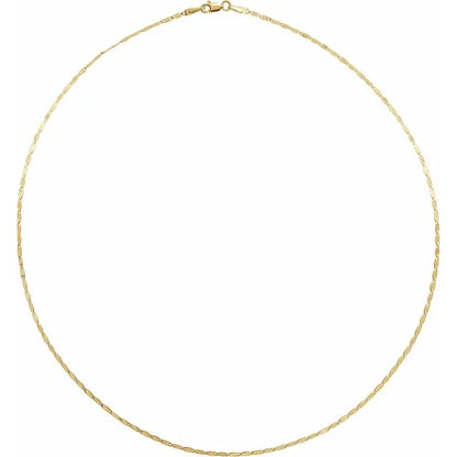 14k yellow gold 2.7mm mirror link bracelet anklet choker necklace pendant chain with lobster clasp