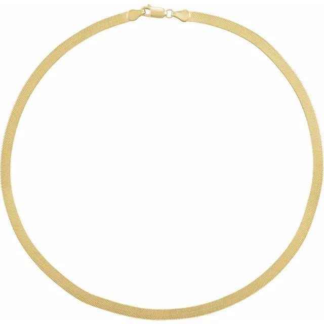 14k Yellow Gold 4.6mm Flexible Herringbone Bracelet Anklet Choker Necklace Pendant Chain