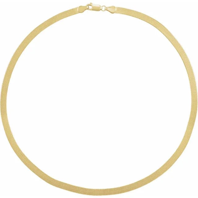 14k yellow gold 4.6mm flexible herringbone bracelet anklet choker necklace pendant chain