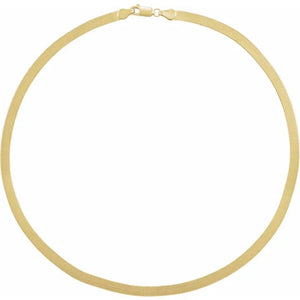 14k Yellow Gold 4.6mm Flexible Herringbone Bracelet Anklet Choker Necklace Pendant Chain