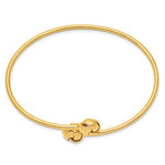 Carregar imagem no visualizador da galeria, 14k Yellow Gold Love Knot Flexible Slip On Cuff Bangle Bracelet

