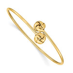 Charger l&#39;image dans la galerie, 14k Yellow Gold Love Knot Flexible Slip On Cuff Bangle Bracelet
